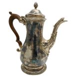 GEORGE III SILVER COFFEE-POT DANIEL SMITH & ROBERT SHARP, LONDON 1763 Plain baluster on spreading