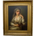 AFTER ANGELICA KAUFFMAN  PORTAIT OF A LADY AS ONE OF THE VESTAL VIRGINS oil on canvas, gilt-framed