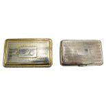 GEORGE II SILVER GILT SNUFF BOX BIRMINGHAM 1827 of rectangular form, the sides with engine turned