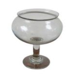 IRISH GLASS LEECH JAR EARLY 19TH CENTURY  raised on a socle foot 27cm high