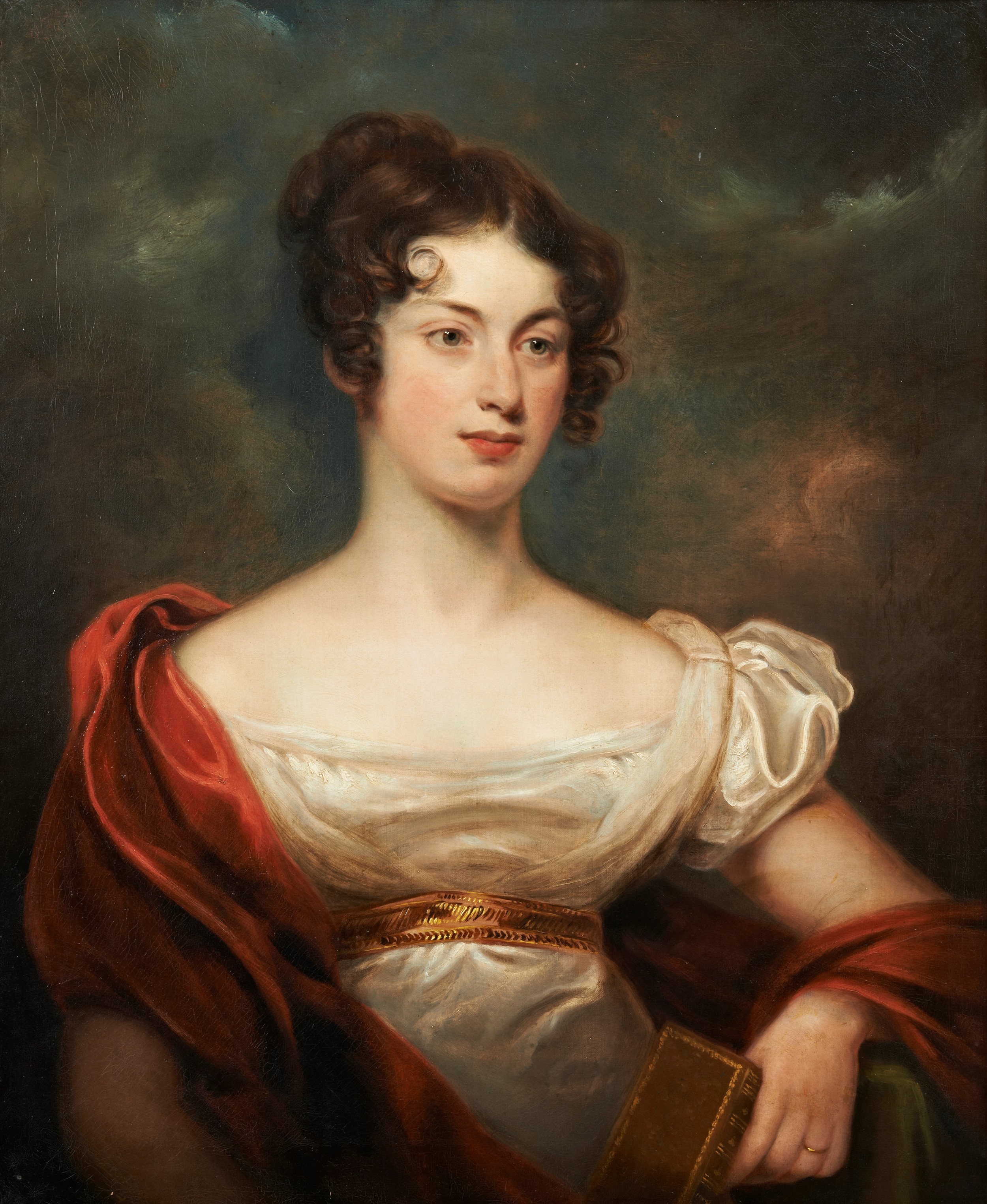 MARGARET SARAH CARPENTER (1793 ? 1872) OIL ON CANVAS PORTRAIT OF MARY MORETON, COUNTESS OF DENBEIGH, - Image 2 of 4