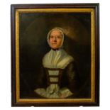 18TH CENTURY PORTRAIT OF A LADY POSSIBLY AMERICAN oil on canvas, framed 77cm x 63cm