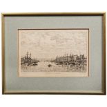 MAXIME LALANNE, 'LE PORT DE ROUEN', engraving, 1884 from ?Rouen Illustré?; and another from the same