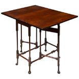 GEORGE III STYLE SPIDER GATE-LEG TABLE CIRCA 1900 the drop leaf rectangular top raised on slender