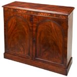 GEORGE IV MAHOGANY SIDE CABINET CIRCA 1825 the rectangular top with a moulded edge above a pair of