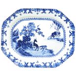 CHINESE EXPORT BLUE AND WHITE OCTAGONAL DISH QIANLONG PERIOD (1736-1795) decorated in tones of
