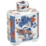 CHINESE IMARI PALETTE TEA CADDY AND COVER KANGXI PERIOD (1662-1722) of canted rectangular form,