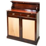 GEORGE IV SIMULATED ROSEWOOD CHIFFONIER CIRCA 1830 the raised back with double S-scroll supports,