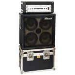 A MARSHALL SILVER JUBILEE 25/50 MODEL 3560, 600 WATT BASS HEAD with matching cab, the amp head  with
