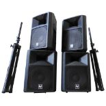 A PAIR OF ELECTROVOICE (EV) SX300 PASSIVE PA SPEAKERS with stands and another pair.  Untested but in
