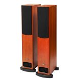 A PAIR OF PMC OB1 (PROFESSIONAL MONITORING COMPANY), floor standing speakers in cherry veneer