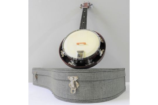 A B&H, OF HOLBORN LONDON, UKELELE BANJO, with case and a Chinese ukelele. - Image 2 of 6