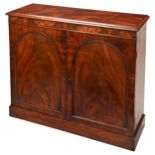 GEORGE IV MAHOGANY SIDE CABINET, CIRCA 1825, the rectangular top with a moulded edge above a pair of