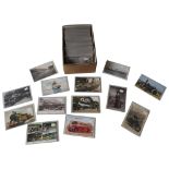 A BOX OF VINTAGE POSTCARDS RELATING TO TRANSPORT AND AUTOMOBILIA, approx 275 cards