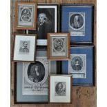A COLLECTION OF EIGHT 16TH & 17TH CENTURY FRAMED PORTRAIT ENGRAVINGS