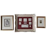 A SERIES OF MINIATURE COSTUME PENCIL SKETCHES IN A FRAME, LATE 19TH CENTURY PENCIL DRAWING OF NUN