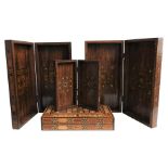 FOUR INLAID CHESS BOARDS / GAME BOXES