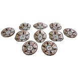 CROWN DERBY 19TH CENTURY IMARI PATTERN DESSERT PLATES, BOWLS AND SERVING DISHES, pattern 2646,