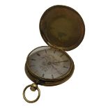 A TESTED GOLD HUNTER POCKET WATCH, face measures 4.4cm diameter,