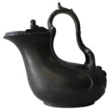 AN EARLY 19TH CENTURY BRONZE 'GRAND TOUR' ROMAN STYLE WINE JUG