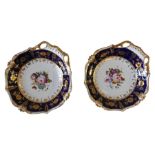 TWO WILLIAM IV/EARLY VICTORIAN GILDED BLOOR DERBY SERVING DISHES, circa 1830's, a central floral