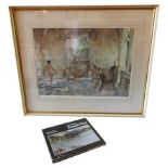SIR WILLIAM RUSSELL FLINT (1880-1969) LITHOGRAPH OF BATHING LADIES, hand signed in pencil bottom