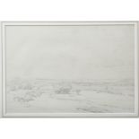 JOHN CONSTABLE (1776-1837) THAMES FROM OXFORDSHIRE Pencil sketch on paper, framed 23 x 34 cm
