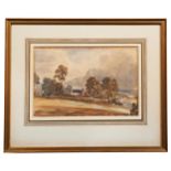 ENGLISH SCHOOL (19TH CENTURY) VILLAGE LANDSCAPE watercolour, signed and dated 'Caversham, 1849',