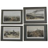 FOUR FRAMED COLOUR PLATES DEPICTING CRIMEAN WAR SCENES, entitled 'Redan and advanced trenches of