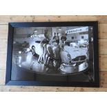 ASTON MARTIN DB6 VOLANTE FRAMED PRINT A fabulous large black and white image of the 1966 London