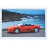 PROMOTIONAL FERRARI 348 PRINT, SIGNED BY JEAN ALESSI, ADDITIONAL LANCIA BETA SPIDER POSTER