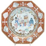 FINE FAMILLE ROSE ENAMEL OCTAGONAL DISH YONGZHENG PERIOD (1723-1735) finely decorated with an