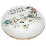 FAMILLE ROSE SEAL PASTE BOX AND COVER GUANGXU SIX CHARACTER MARK AND OF THE PERIOD finely painted