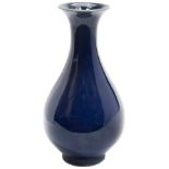 BLUE-GLAZE PEAR SHAPED VASE, YUHUCHUNPING QING DYNASTY, 19TH CENTURY with an apocryphal blue seal