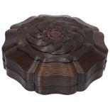 RARE HUANGHUALI 'TREASURES' BOX  QING DYNASTY, 18TH / 19TH CENTURY the hexagonal box finely carved