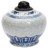 BLUE AND WHITE 'LOTUS' JAR DAOGUANG SIX CHARACTER MARK AND PERIOD the sides with fine grisaille