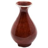 SMALL FLAMBE-GLAZED VASE QING DYNASTY, 18TH / 19TH CENTURY the sides covered in a rich mottled red-