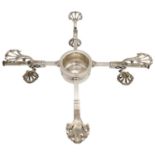 GEORGE III SILVER DISH CROSS EDWARD ALDRIDGE, LONDON 1765 the inverted pear-shaped lamp with rope