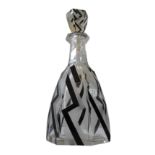 A KARL PALDA VINTAGE BOHEMIAN GLASS ART DECO DECANTER, with stopper, total height 30 cm
