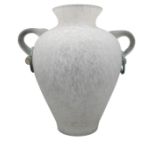 A MURANO 'SCAVO' SOMMERSO ART GLASS ROMAN STYLE VASE, by Seguso Vetri D'Arte, of white frosted