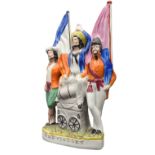 A VICTORIAN STAFFORDSHIRE FIGURE 'THE VICTORY' CIRCA 1856, celebrating the victory of the allied