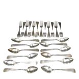 A QUANTITY OF MATCHED AMERICAN STERLING SILVER FLAT WARE, by Duhme & Co., consisting of twelve large