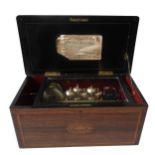 A TAMBOUR, TIMBRES AND CASTAGNETTES MUSICAL BOX PLAYING TEN AIRS accompanied by drum, seven engine-