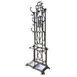 A FRENCH CAST-IRON SIMULATED BAMBOO HALL STAND