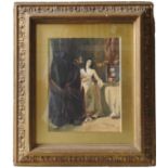 G. R. LESLIE, TWO FIGURES IN AN INTERIOR, watercolour, signed G.R. Leslie, 30 x 23 cms. Provenance :