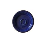 CHINESE BLUE-GLAZED CUP STAND with an apocryphal four character seal mark in blue 12 cm diameter