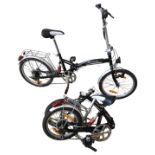 TWO LADIES AND GENT'S FOLDING BICYCLES, one with 40 cm wheels and one with 29 cm wheels, with six