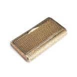 A SILVER GILT GEORGIAN SNUFF BOX WITH TIGHTLY MATTED LAYERED LEAF DESIGN, halllmarked for London