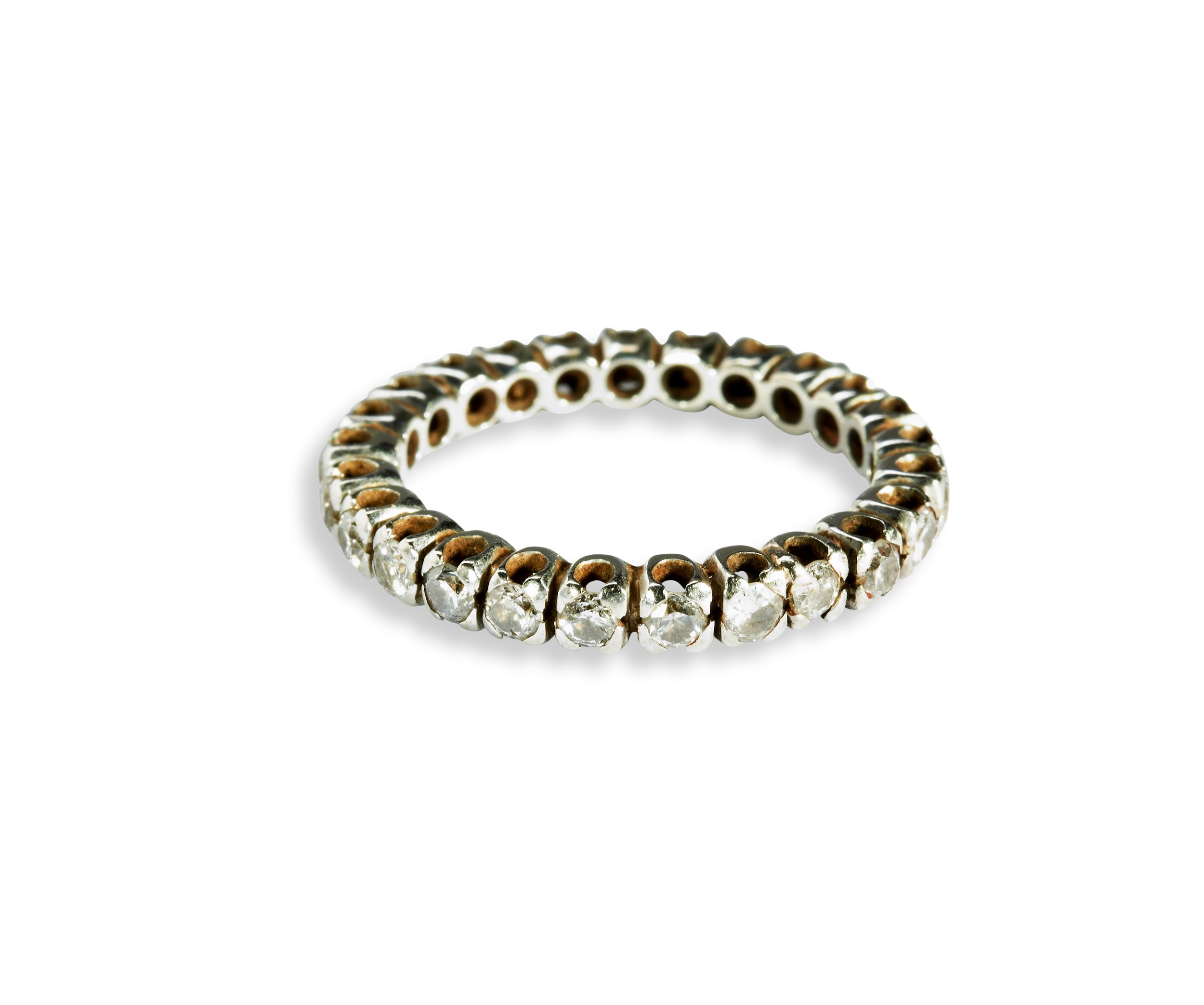 A FULL DIAMOND ETERNITY RING CIRCA 1970 Set in white gold with 25 brilliant-cut claw set diamonds. - Image 2 of 2