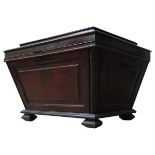 A WILLIAM IV MAHOGANY CELLARETTE, of sarcophagus form, 50 x 74 x 54 cm